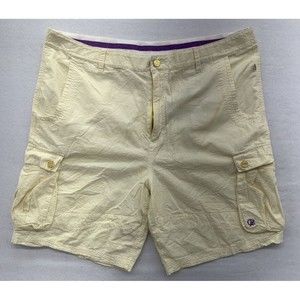 Cavi Men's Cargo Shorts Size 42 Yellow Stripe Summer Casual Lightweight